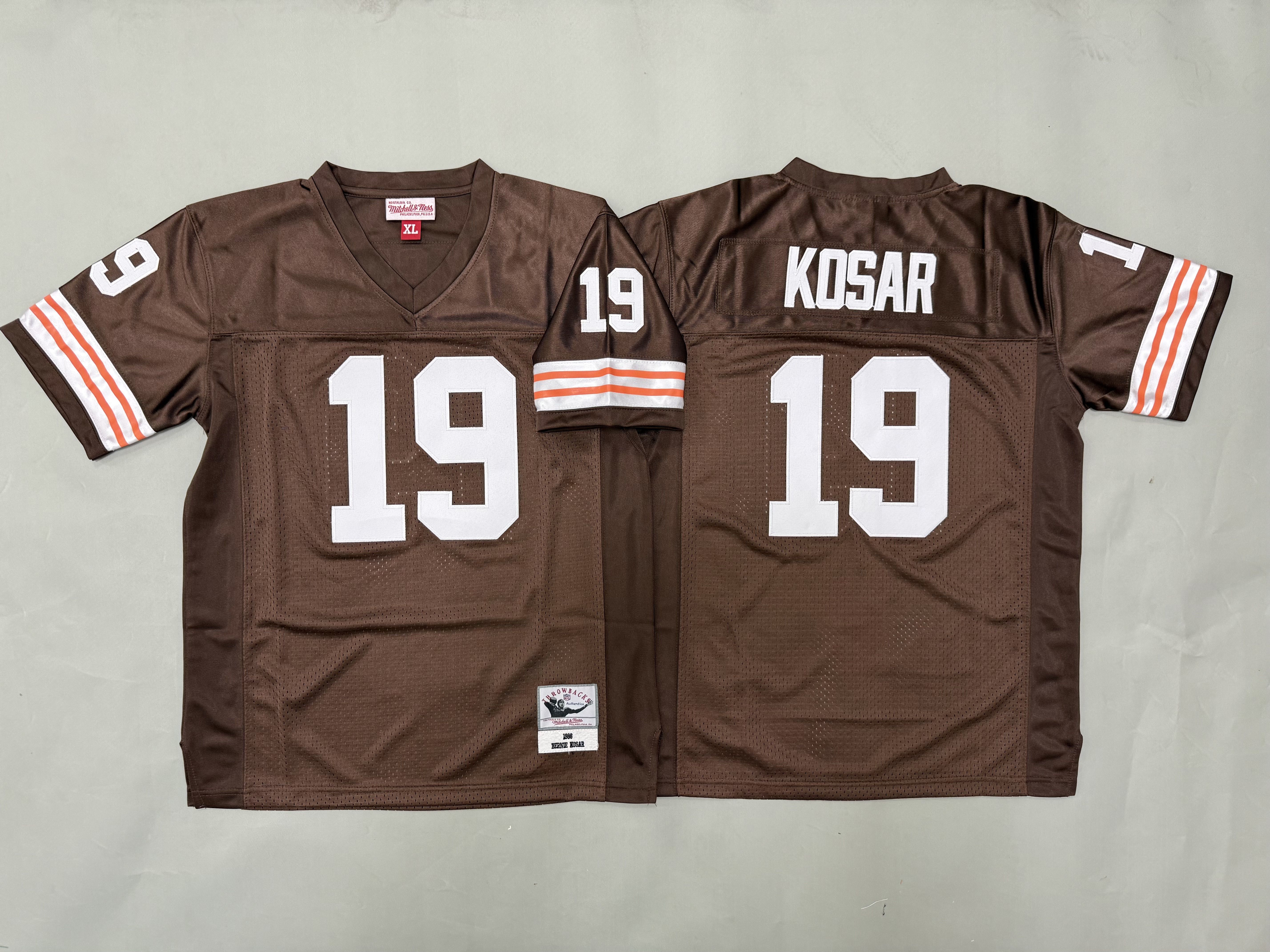 Youth 2026 Cleveland Browns #19 Kosar brown Throwback Limited NFL Jersey style 01